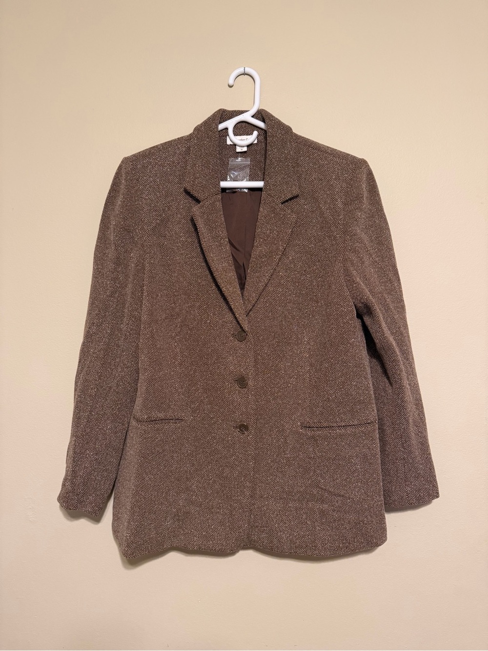 NWOT Coldwater Creek Brown Tweed Blazer Jacket Size 18 Plus Classic